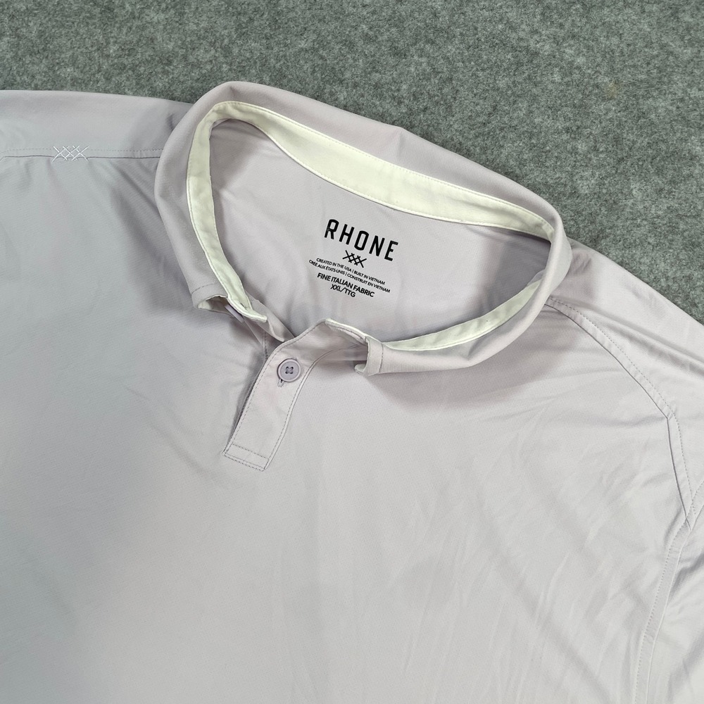 Rhone Mens Polo Shirt XXL Lavender Fine Italian Fabric Short Sleeve 100231